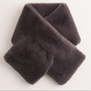 Faux fur pull-through scarf